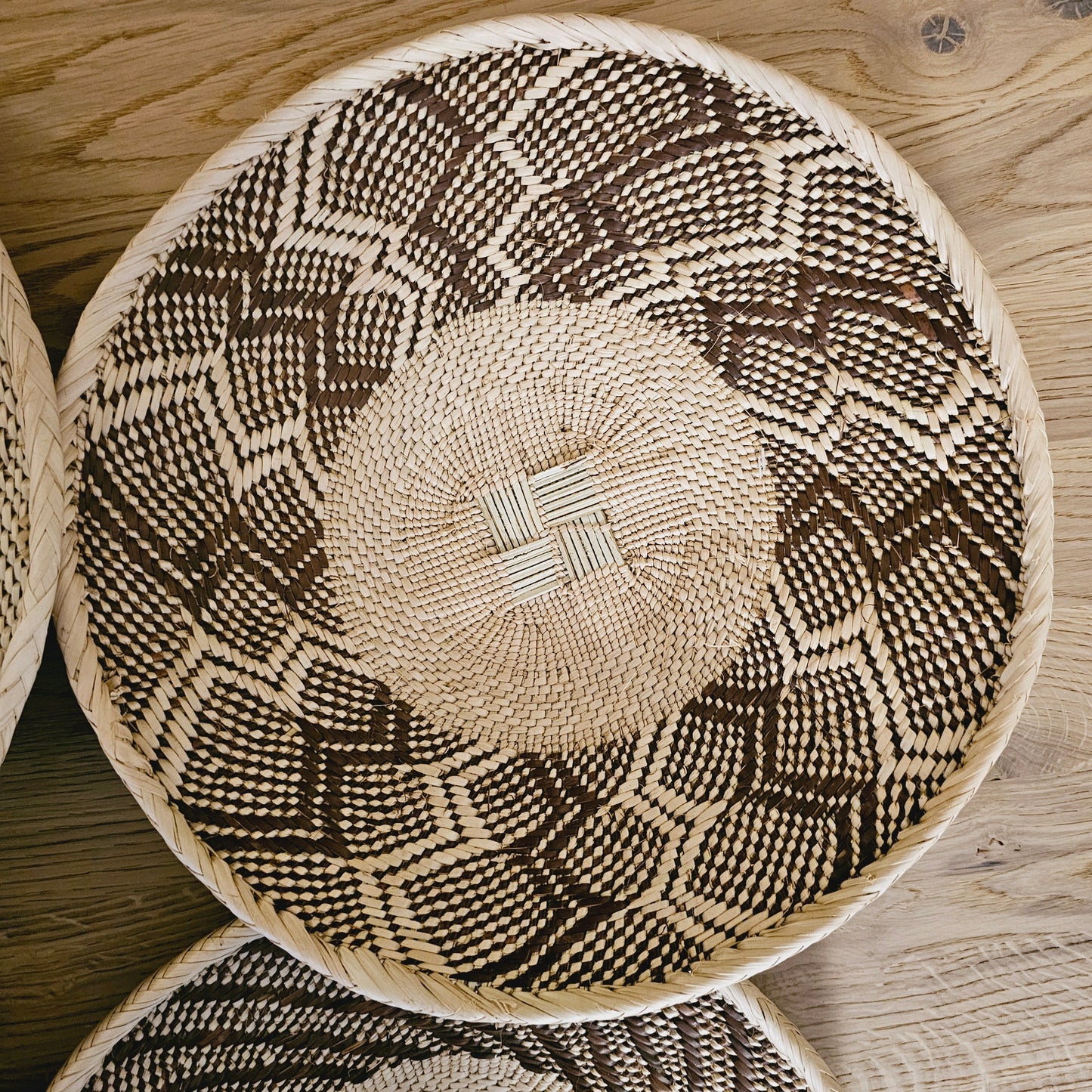 Set of 4 Handmade African Baskets Zimbabwe | Boho Wall Decor 4A
